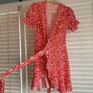 Red shift dress